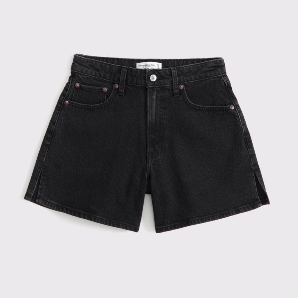 Abercrombie & Fitch Curve Love The Dad Shorts High Rise Jean Shorts